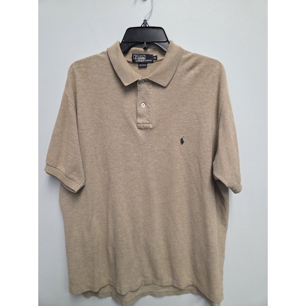 Polo Ralph Lauren Mens XL Polo Tan Classic Fit Short Sleeve Embroidered‎ Logo